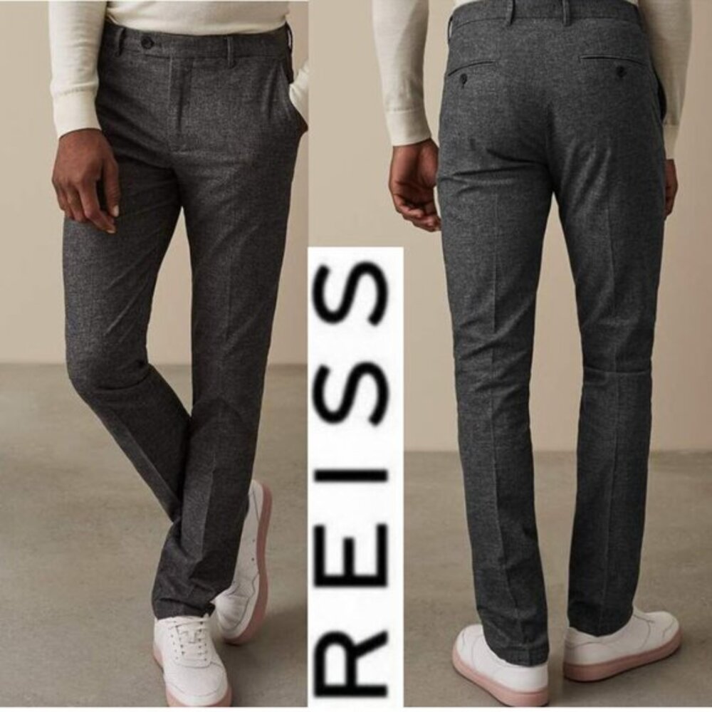 Reiss Slim Fit Grey Men's Dress Trousers